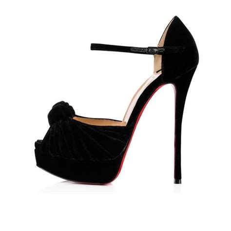 louboutin velvet ankle strap heels